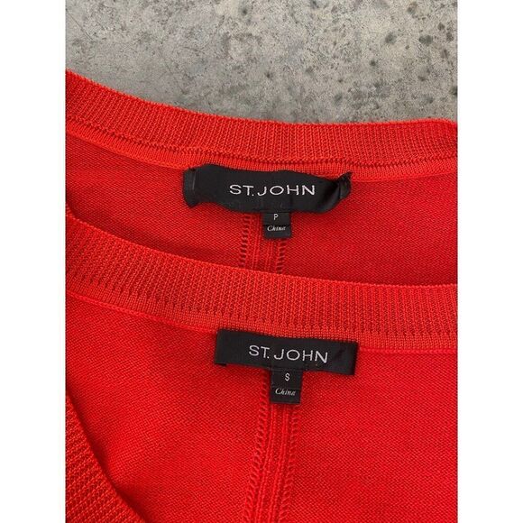 St. John Sweater Set Orange Cardigan St Wool Silk Small - Picture 5 of 11